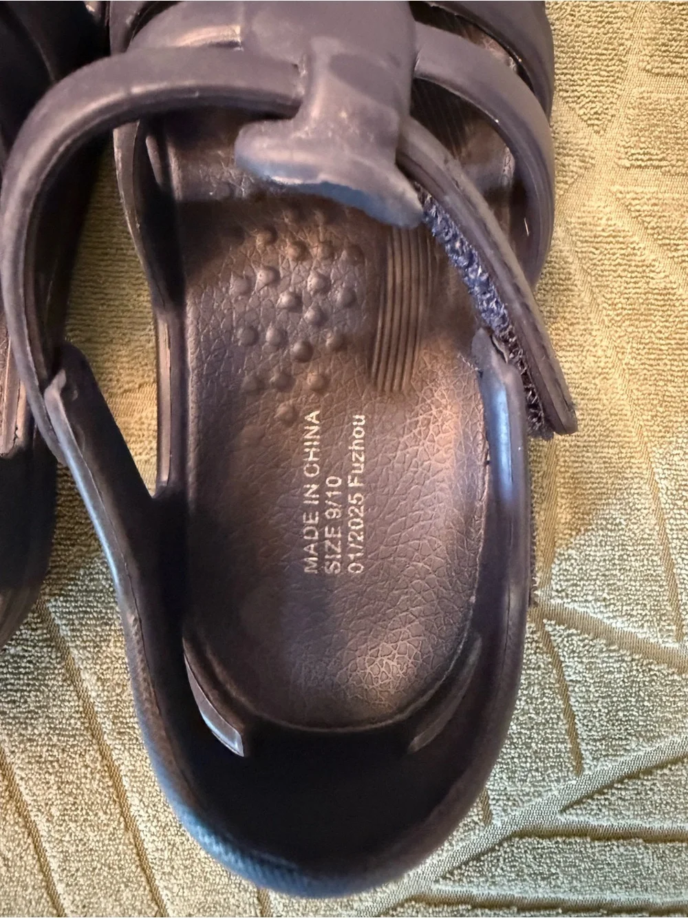 New Toddler Kids Closed-Toe Jelly Sandals - Navy Size 9 10